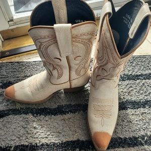 Women's 7.5 Sterling River Cowboy Boots White and Tan